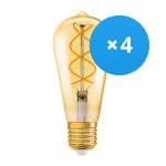 Mehrfachpackung 4x Osram Vintage 1906 LED E27 Birne Gold 4W 300lm - 820 Extra Warmweiß | Dimmbar - Ersatz Für 25W