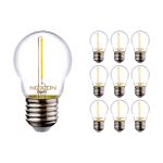 Mehrfachpackung 10x Noxion Lucent Fadenlampe LED Lustre E27 Kugel Fadenlampe Klar 1.4W 136lm - 827 Extra Warmweiß | Ersatz für 15W