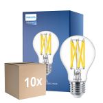 Mehrfachpackung 10x Philips Master LED E27 Birne Fadenlampe Klar 10.5W 1521lm - 922-927 Dim To Warm | Höchste Farbwiedergabe - Dimmbar - Ersatz Für 100W