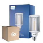 Mehrfachpackung 6x Philips TrueForce LED E27 HPL Klar 28W 3800lm 360D - 830 Warmweiß | Ersatz Für 125W