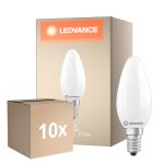 Mehrfachpackung 10x Ledvance Classic LED E14 Kerze Matt 5.9W 806lm - 827 Extra Warmweiß | Dimmbar - Ersatz Für 60W