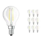 Mehrfachpackung 10x Osram CLASSIC LED E14 Birne Fadenlampe Klar 2.5W 250lm - 827 Extra Warmweiß | Ersatz Für 25W