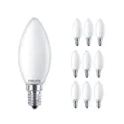 Mehrfachpackung 10x Philips Corepro LED Kerze E14 Matt 4.3W 470lm - 827 Extra Warmweiß | Ersatz für 40W