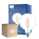 Mehrfachpackung 6x Philips MASTER Value LED Globe E27 120mm Fadenlampe Klar 5.9W 806lm - 927 Extra Warmweiß | Höchste Farbwiedergabe - Ersatz Für 60W