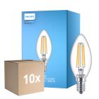 Mehrfachpackung 10x Philips Corepro LED Kerze E14 Fadenlampe Klar 6.5W 806lm - 840 Kaltweiß | Ersatz Für 60W