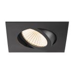 SLV New Tria 68 Spot Aluminium Noir Carré 8.3W 705lm 60D - 927 Blanc Très Chaud | Diamètre 68mm - Meilleur Rendu Des Couleurs - Dimmable 