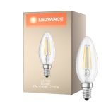 Ledvance Classic LED E14 Bougie Filament Claire 4W 470lm - 827 Blanc Très Chaud | Équivalent 40W