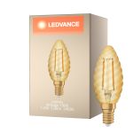 Ledvance Vintage 1906 LED E14 Bougie Dorée 1.5W 120lm - 824 Blanc Très Chaud | Équivalent 12W