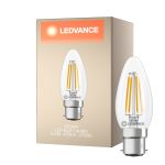 Ledvance Classic LED B22 Bougie Filament Claire 3.4W 470lm - 827 Blanc Très Chaud | Équivalent 40W