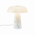 DFTP by Nordlux Lampe De Chevet Glossy Marbre et Verre Blanc | 220mm - Convient pour 1x  E14