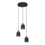 Emibig Suspension Luminaire Target Acier Noir | Convient pour 3x E27 - Max 15W