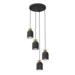 Emibig Suspension Luminaire Target Acier Noir | Convient pour 4x E27 - Max 15W
