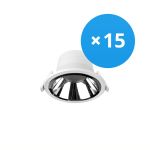 Lot 15x Noxion Downlight LED Apollo 9W 1100lm 60D - 840 Blanc Froid | 145mm - Alu Réflecteur - UGR <19