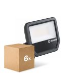 Lot 6x Ledvance Projecteur LED Aluminium Noir 41W 5500lm 100D - 830 Blanc Chaud | IP66 - Symétrique