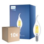 Lot 10x Philips MASTER LED E14 Bent-tip Bougie Filament Claire 3.4W 470lm - 922-927 Dim To Warm | Meilleur Rendu Des Couleurs - Dimmable - Équivalent 40W