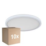 Lot 10x D'Lite Plafonnier Luma Blanc 18W 1700lm - 827 Blanc Très Chaud | IP44 - 29cm