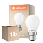 Lot 10x Ledvance Classic LED B22 Poire Dépolie 3.4W 470lm - 827 Blanc Très Chaud | Dimmable - Équivalent 40W