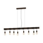 Eglo Suspension Luminaire Townshend 4 Acier Brun Noir | IP20 - Convient pour 8x E27 