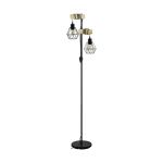 Eglo Lampadaires Salon Townshend 5 Acier Bois Noir | IP20 - Convient pour 2x E27 