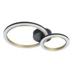 Eglo Plafonnier Calliera Acier Noir, Laiton 12W 1500lm - 830 Blanc Chaud | Dimmable