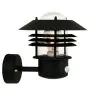 Nordlux Vejers Applique Murale Métal et Verre Noir | IP54 - Convient pour E27 - Détecteur de Mouvement et de Lumière