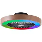 Brilliant Slimline Ventilateur Plastique Métal Beige Noir 36W 4700lm - 830-865 CCT+RGB | 490mm - Télécommande Dimmable