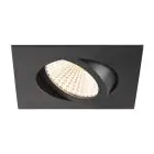 SLV New Tria 68 Spot Aluminium Noir Carré 8.3W 705lm 60D - 927 Blanc Très Chaud | Diamètre 68mm - Meilleur Rendu Des Couleurs - Dimmable 