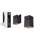 D'Lite Plafonnier Kubo Aluminium Noir Inclinable et Rotatif | IP20 - Convient pour 1x GU10