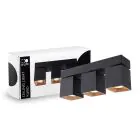 D'Lite Plafonnier Kubo Aluminium Noir Inclinable et Rotatif | IP20 - Convient pour 3x GU10