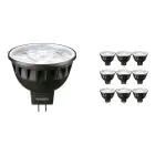 Lot 10x Philips Master LED Spot GU5.3 MR16 6.7W 440lm 60D - 930 Blanc Chaud | Meilleur rendu des couleurs - Dimmable - Équivalent 35W