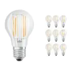 Lot 10x Osram CLASSIC LED E27 Poire Filament Claire 7.5W 1055lm - 827 Blanc Très Chaud | Dimmable - Équivalent 75W