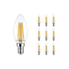 Lot 10x Noxion Lucent LED E14 Bougie Filament Claire 4.5W 470lm - 827 Blanc Très Chaud | Équivalent 40W