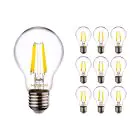 Lot 10x Noxion Lucent LED E27 Poire Filament Claire 4.5W 470lm - 840 Blanc Froid | Équivalent 40W