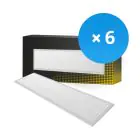 Lot 6x Bright Choice Panneau LED Backlit 36W 3240lm - 840 Blanc Froid | 120x30cm - UGR 