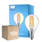 Lot 10x Philips Corepro LED Lustre E14 Boule Filament Claire 6.5W 806lm - 827 Blanc Très Chaud | Équivalent 60W