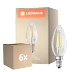 Lot 6x Osram Classic LED E14 Bougie Filament Claire 5.5W 806lm - 827 Blanc Très Chaud | Dimmable - Équivalent 60W