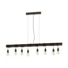 Eglo Suspension Luminaire Townshend 4 Acier Brun Noir | IP20 - Convient pour 8x E27 